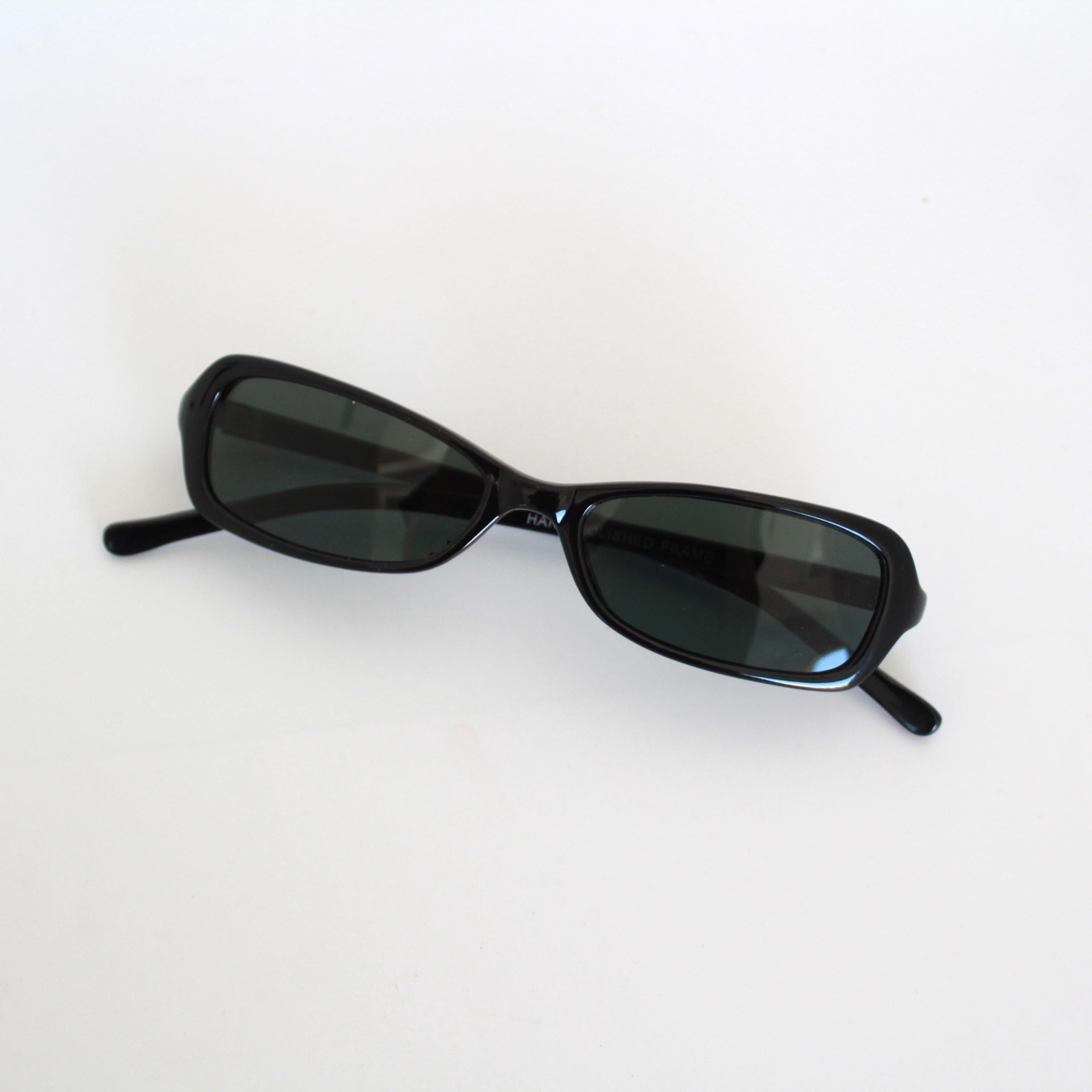Authentic Vintage 90s Mini Black Rectangle Sunglasses - Etsy