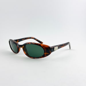 Authentic Vintage 90s Slim Tortoise Shell Oval Sunglasses image 5