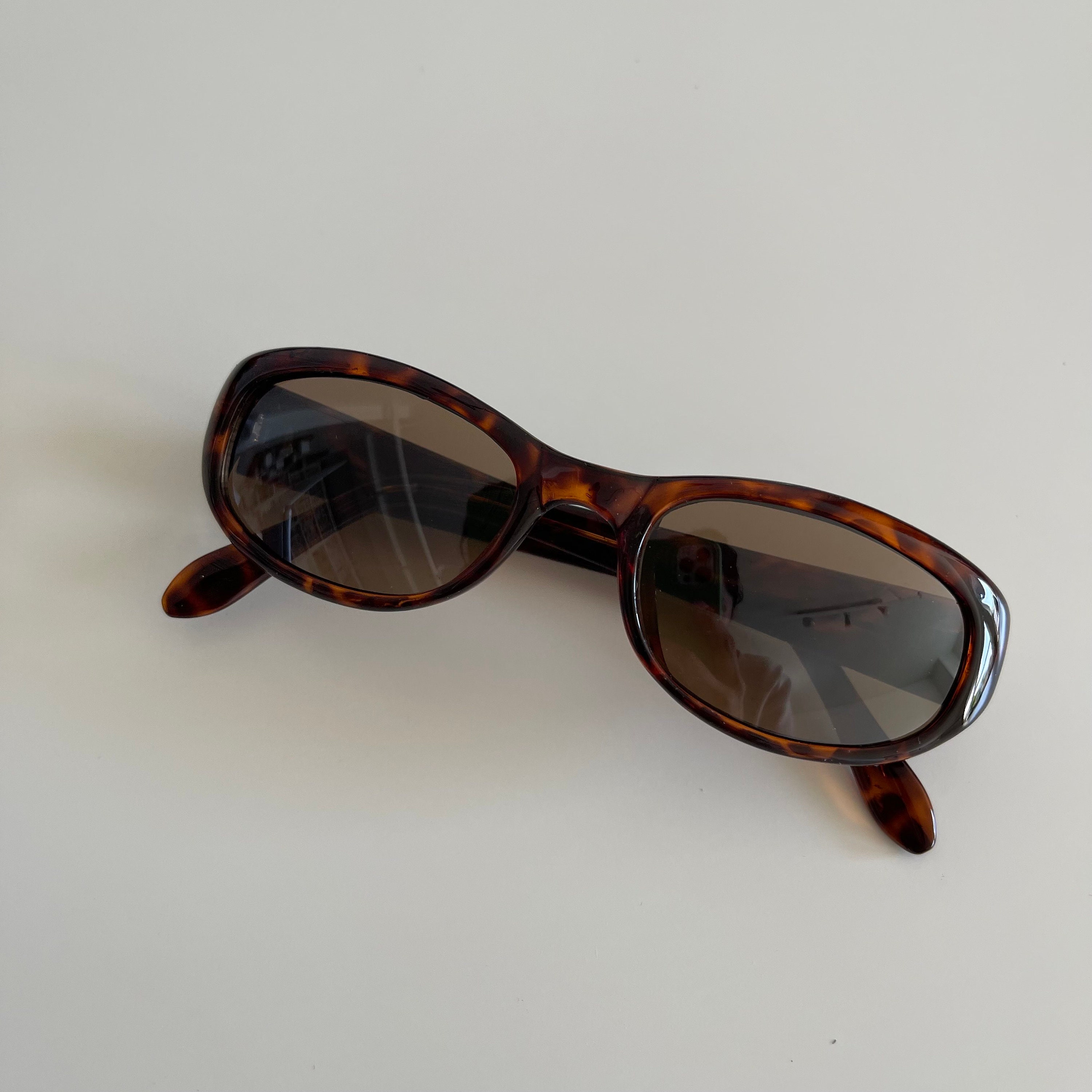 90s Tortoise Rectangle Sunglasses: Brown Lens, Deadstock  display picture 3