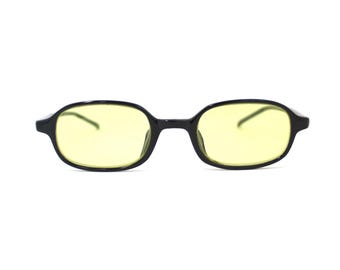 Authentic 90s Vintage Small Rectangle Yellow Sunglasses