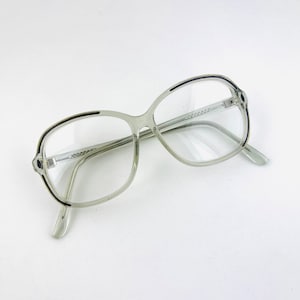 Vintage 90s Transparent Oval Reading Glasses || Strength +1.00