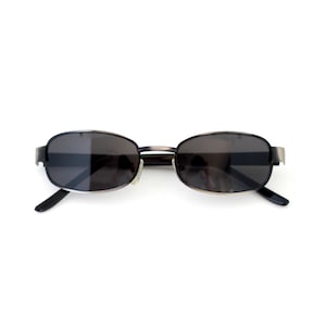 Authentic Vintage Silver Metal Rectangle Sunglasses