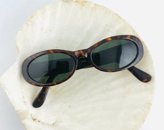 Vintage 90er Jahre Sonnenbrille in Braun in Schildpattoptik