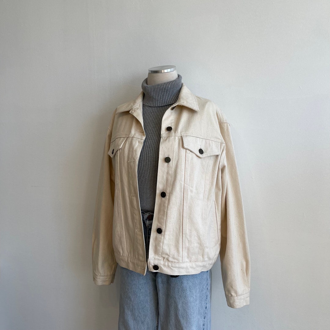 Vintage Calvin Klein Light Cream Jacket Etsy