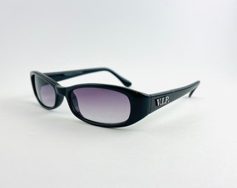 Authentic Y2k Black Rectangle Sunglasses | V.I.P. Logo sunglasses