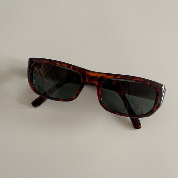 Authentic Vintage 90s Tortoise Rectangle Sunglass… - image 3