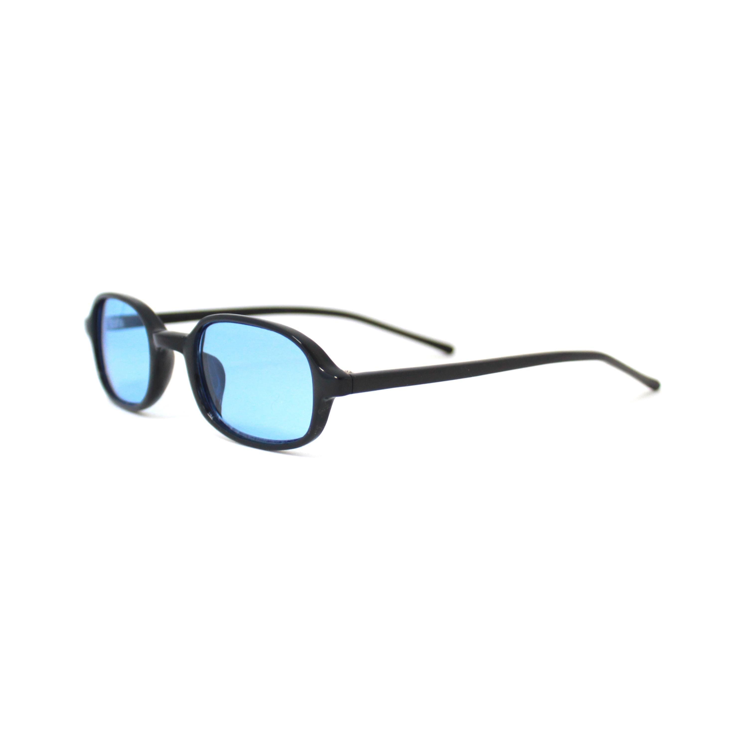 Vintage 90s Small Rectangle Sunglasses: Blue Lens, Deadstock