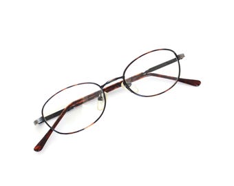Authentische Vintage Mini Tortoise Metallrahmen Oval Brille