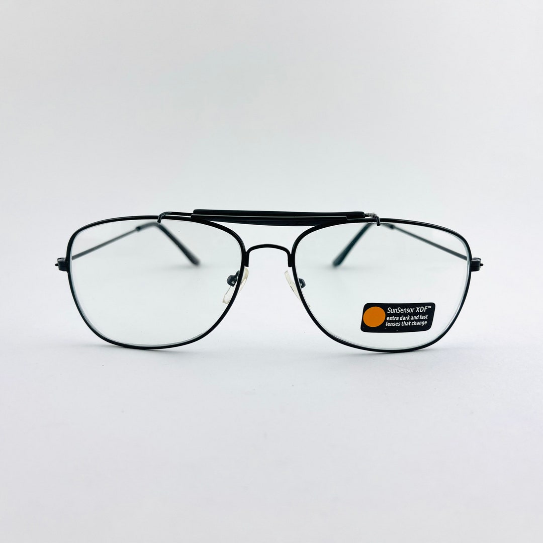 True Vintage Black Pilot Clear Lens Glasses With Transition Lenses -   Denmark