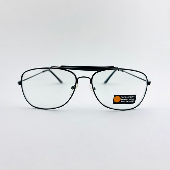 True Vintage Black Pilot Clear Lens Glasses with t