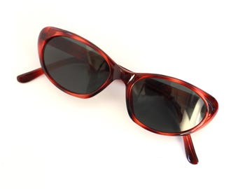 Vintage 90-tals sköldpaddsröda cat eye-solglasögon
