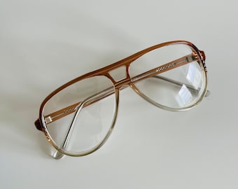 Buy True Vintage Pilot Aviator Transparent Brown Clear Lens