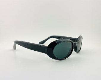 Vintage 90s Black Oval Sunglasses