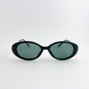 Authenitc Vintage 90s Slim Black Oval Sunglasses Deadstock sunglasses image 5