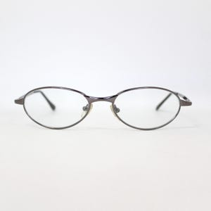 Vintage 2000s Grey Metal Wraparound Clear Lens Glasses
