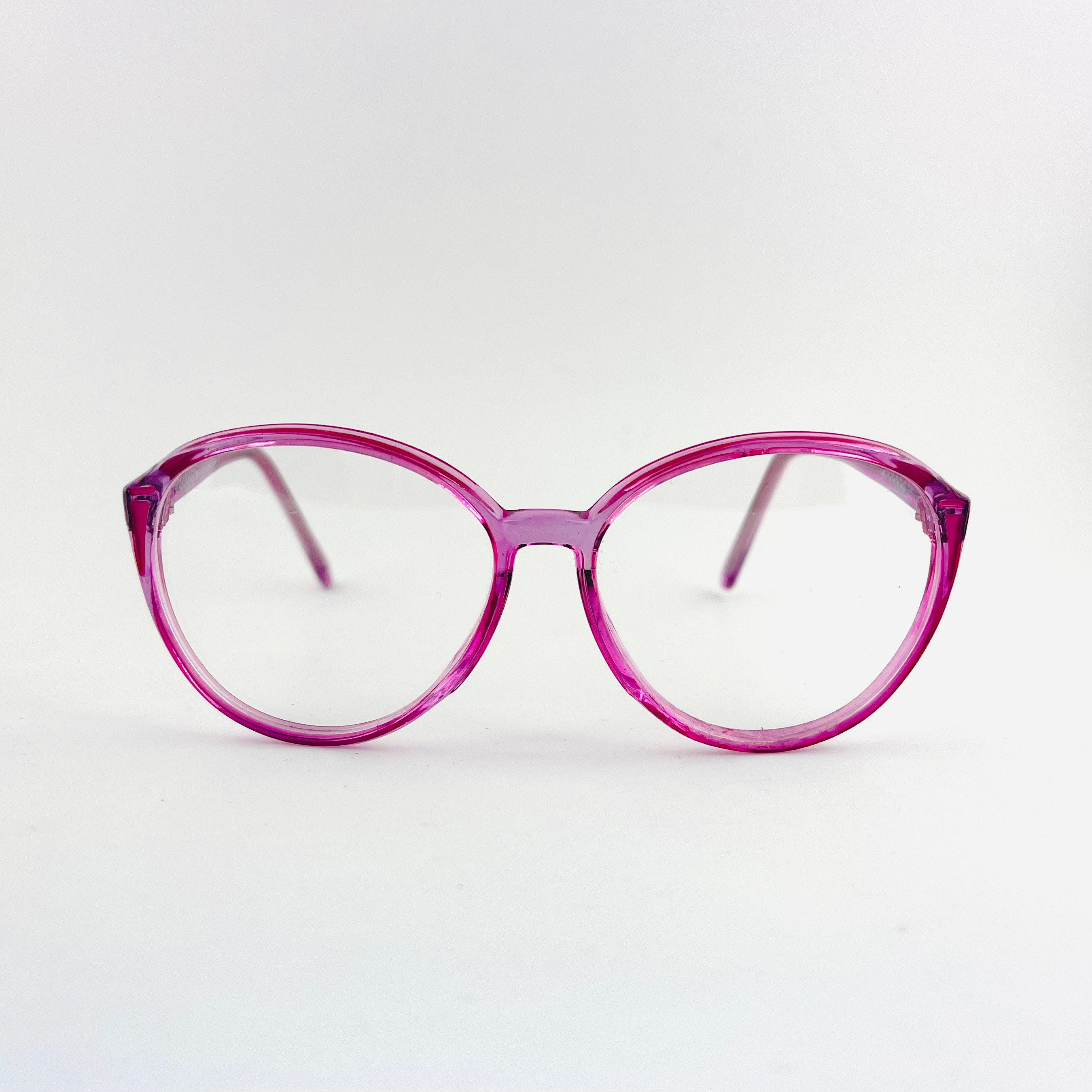 NWT 80\'s/90\'s True Vintage School Boy style pink eyewear Magenta Clear Lens Glasses 80 main image 2