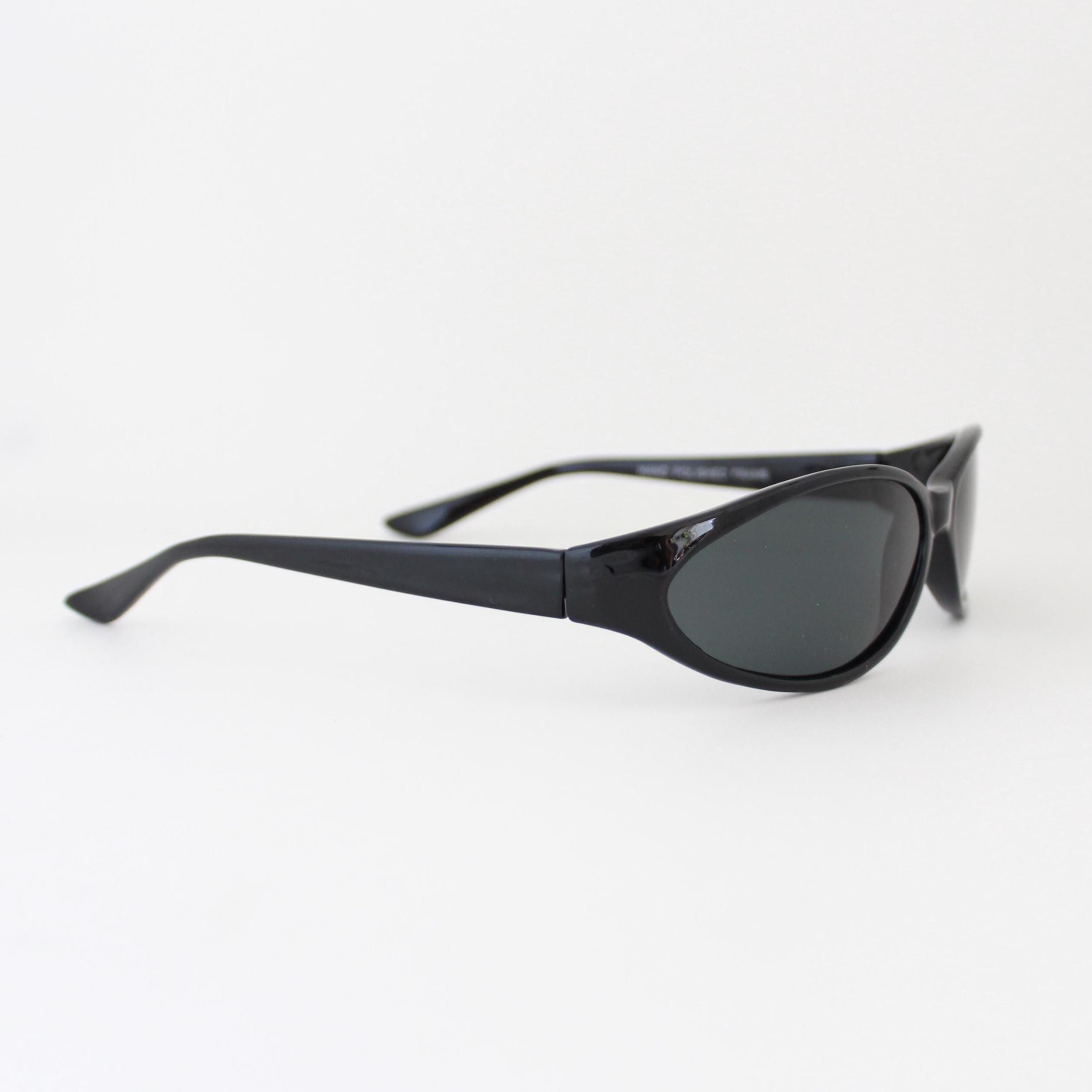 Vintage 90s Black Wraparound Oval Sunglasses - Etsy Canada