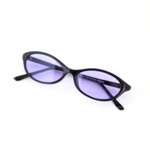 Authentic Vintage 90s Mini Oval Sunglasses With Purple Lens  display picture 2