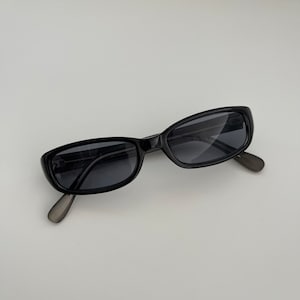Authentic Vintage 90s Slim Grey Rectangle Sunglasses