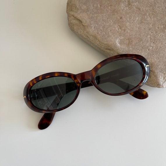 True Vintage 90s Circular Tortoise Oval Sunglasse… - image 5