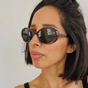 Authentic Vintage 90s Oval Tortoise Sunglasses
