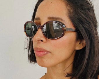 Authentic Vintage 90s Oval Tortoise Sunglasses