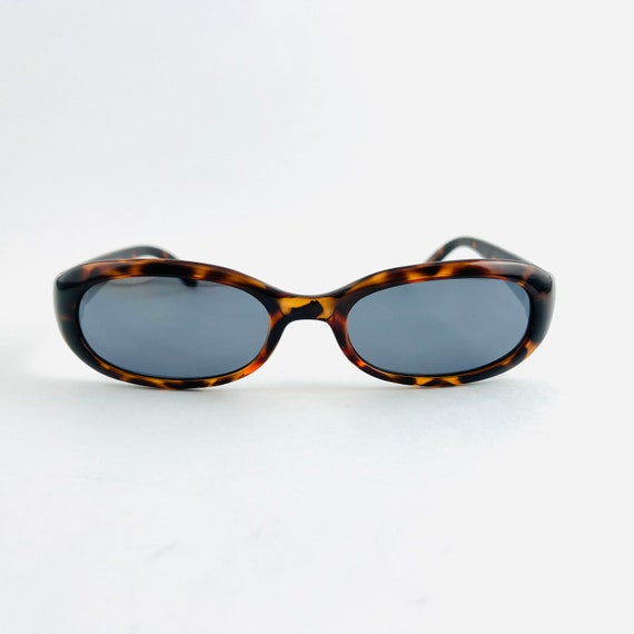Vintage 90s Slim Tortoise Rectangle Sunglasses wi… - image 6
