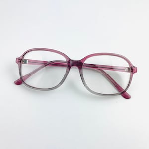 True Vintage 80s 90s Grandma Transparent Purple Reading Glasses Boho | Bifocal Lens