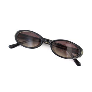 Vintage 90s Small Oval Green Transparent Sunglasses