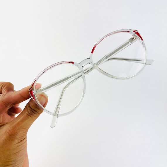 True Vintage 90s Transparent Oval Reading Glasses Etsy
