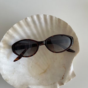 Authentic Vintage 90s Mini Tortoise Shell Oval Sunglasses