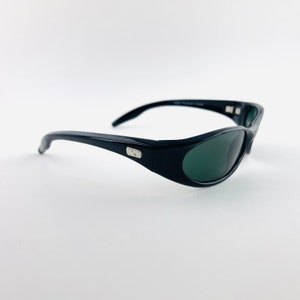 Vintage 90s Small Black Wraparound Sunglasses