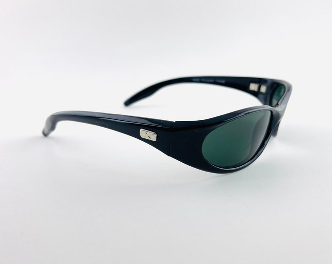 Vintage 90s Small Black Wraparound Sunglasses