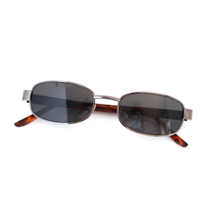 Authentic Vintage Grey Metal Rectangle Sunglasses