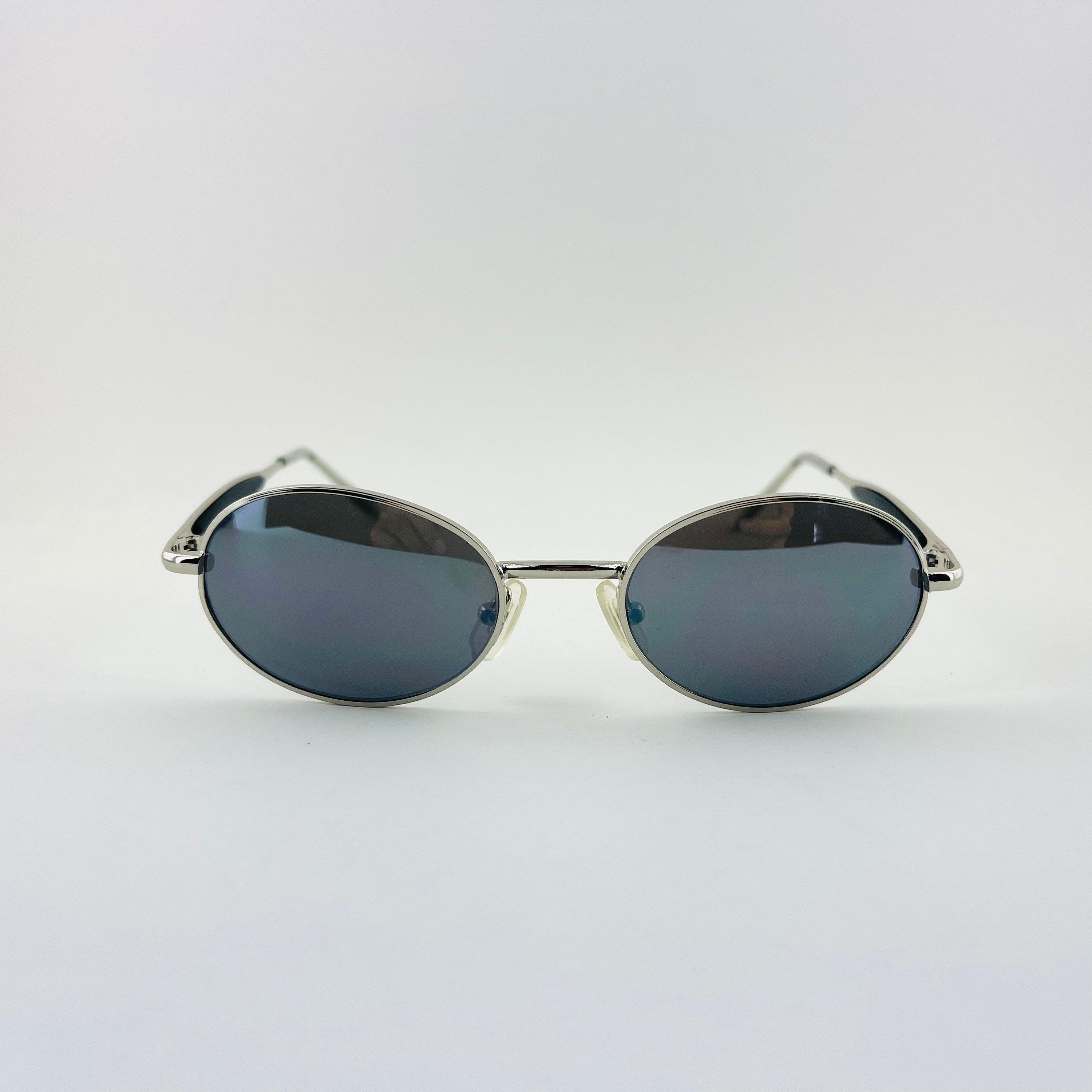 Vintage SRO Spring Gray Translucent Oval Sunglasses Frames Only Retro Small Transparent Oval Sunglasses Colored Mirror Lens 48mm main image 3