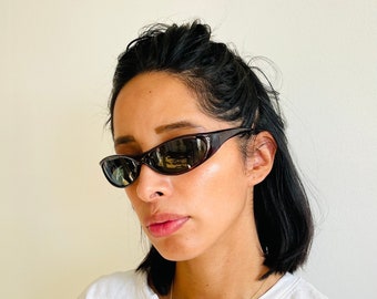 Authentic Vintage 90s Slim Tortoise Oval Sunglasses