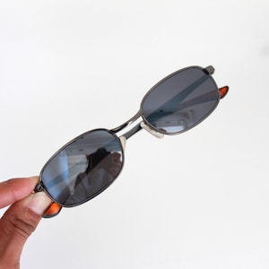 Authentic Vintage Silver Metal Rectangle Sunglasses