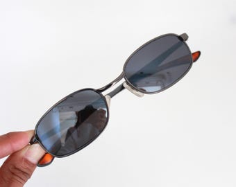 Authentic Vintage Silver Metal Rectangle Sunglasses