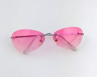 Pink rimless glasses cheap
