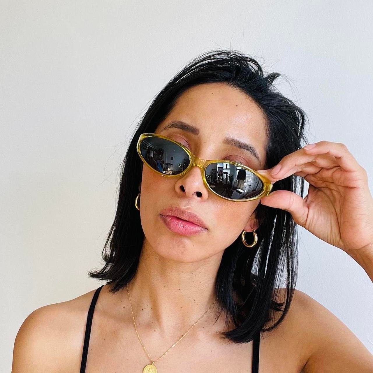 Authentic 90s Vintage Transparent Yellow Oval Sunglasses - Etsy