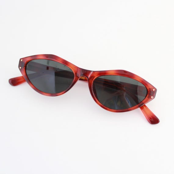 Tortoise Vintage Small Cat Eye sunglasses Gold Tortoiseshell Small Cat Eye 90s Vintage Sunglass Green  main image 3