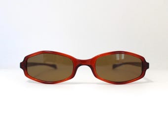 Vintage 90s Mini Brown Oval Sunglasses