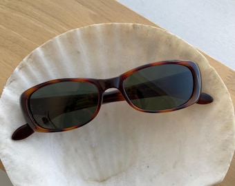 Authentic Vintage 90s Tortoise Rectangle Sunglasses