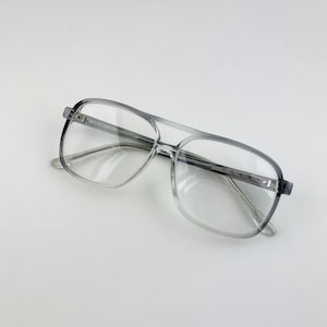 Vintage Pilot Transparent Grey Reading Glasses with Bifocal Lens