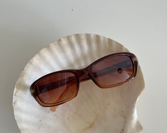 Authentic Vintage 90s Oversized Rectangle Sunglasses with Two Tone Color Frame