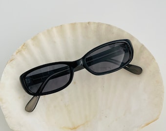 Authentic Vintage 90s Slim Grey Rectangle Sunglasses