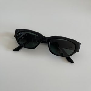 Authentic Vintage 90s Mini Black Square Sunglasses