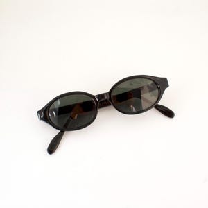 Vintage 90s Mini Black Oval Sunglasses