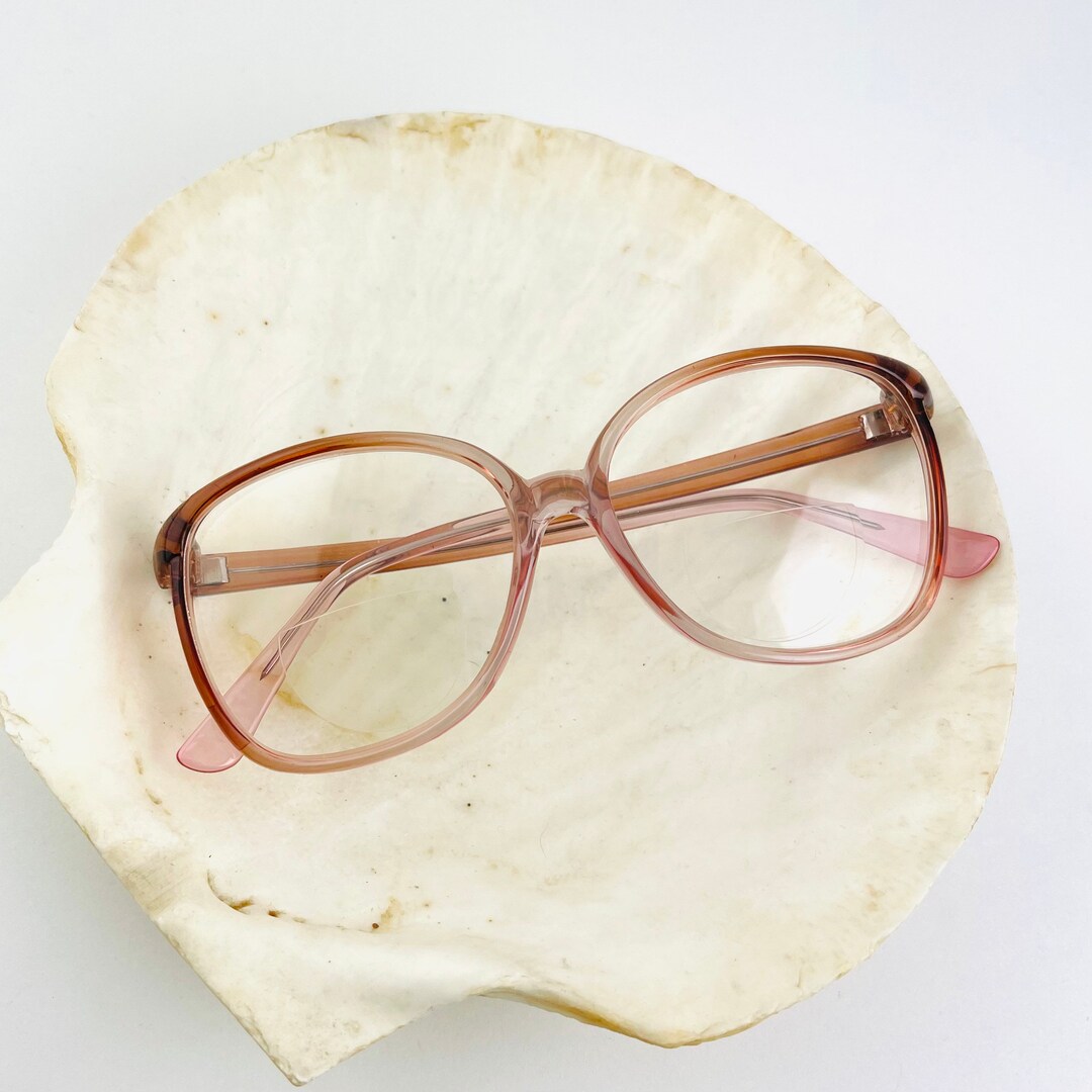 True Vintage 80s 90s Grandma Transparent Red Reading Glasses With