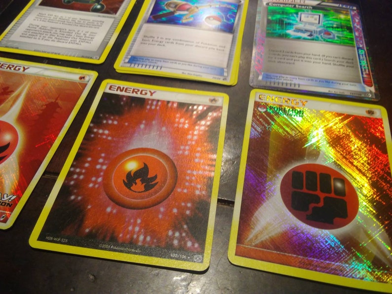 Rare Pokemon holo foil energy and trainer cards Pokemon organized play tournament reverse holo vintage rare light play play mint